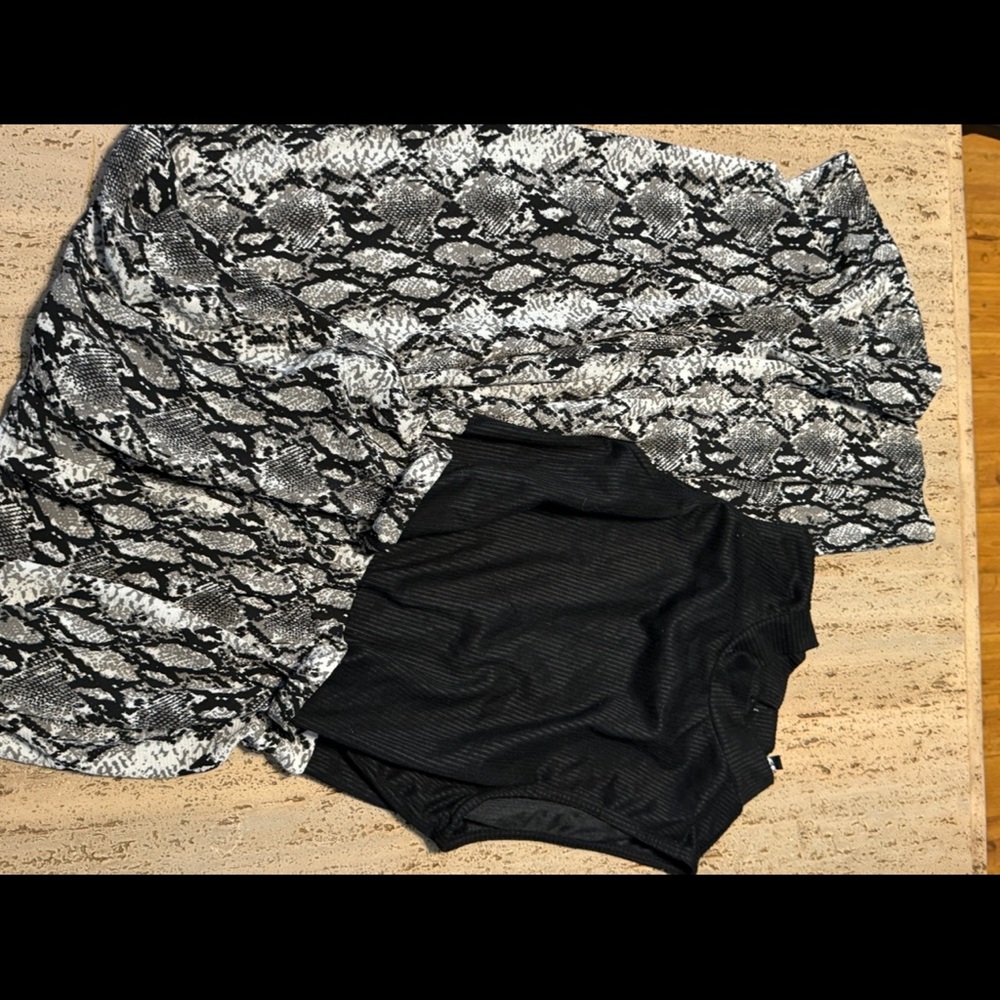 Black and White Snake Print Jumpsuit